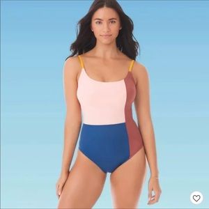 Beach Betty block color one piece swimsuit
